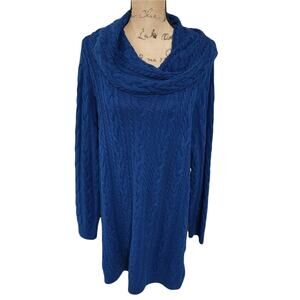 Jeanne Pierre Sapphire tunic cowl neck herringbone sweater‎ plus size 2X new!!